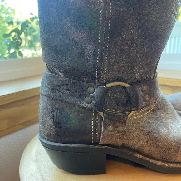 FRYE Harness 15R Brown Tall Knee High Biker Moto Motorcycle Boots - Picture 11 of 16